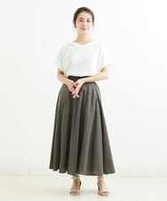 F1HGS52150 MK MICHEL KLEIN(小さいサイズ)(メゾン ドゥ サンク) 【小さいサイズ】ボリュームロングスカート/洗える パープル