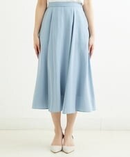 F1HGS58150 MK MICHEL KLEIN(小さいサイズ)(メゾン ドゥ サンク) 【小さいサイズ】ボリュームフレアスカート/洗える ライトブルー