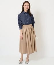 F1HGV38130 MK MICHEL KLEIN(小さいサイズ)(メゾン ドゥ サンク) 【小さいサイズ】リバーシブル2カラースカート/洗える ミント＆ピンクベージュ