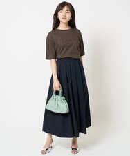 F1HHA60150 MK MICHEL KLEIN(小さいサイズ)(メゾン ドゥ サンク) 【小さいサイズ】タックフレアースカート/撥水/UVカット/洗える ネイビー
