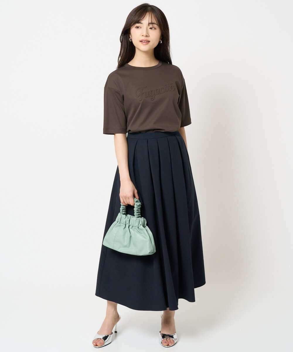 F1HHA60150 MK MICHEL KLEIN(小さいサイズ)(メゾン ドゥ サンク) 【小さいサイズ】タックフレアースカート/撥水/UVカット/洗える ネイビー