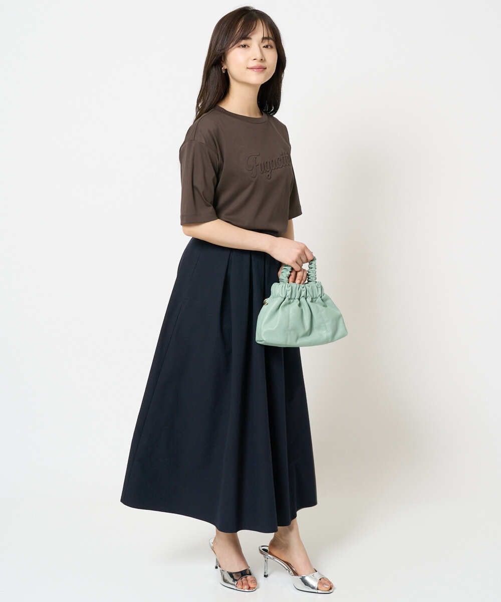 F1HHA60150 MK MICHEL KLEIN(小さいサイズ)(メゾン ドゥ サンク) 【小さいサイズ】タックフレアースカート/撥水/UVカット/洗える ネイビー