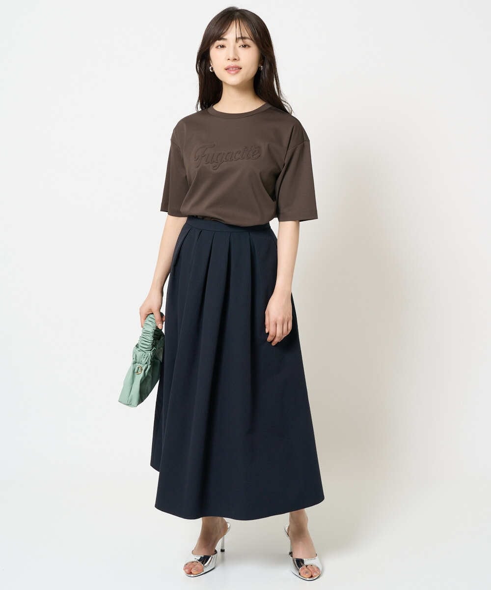 F1HHA60150 MK MICHEL KLEIN(小さいサイズ)(メゾン ドゥ サンク) 【小さいサイズ】タックフレアースカート/撥水/UVカット/洗える ネイビー