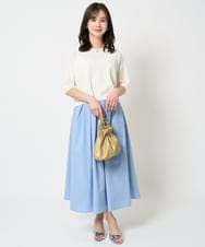 F1HHA60150 MK MICHEL KLEIN(小さいサイズ)(メゾン ドゥ サンク) 【小さいサイズ】タックフレアースカート/撥水/UVカット/洗える ネイビー