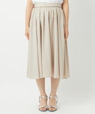 F1HHE68160 MK MICHEL KLEIN(小さいサイズ)(メゾン ドゥ サンク) 【小さいサイズ】[洗える]デシンミディ丈スカート ベージュ