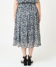 F1HHV01140 MK MICHEL KLEIN(小さいサイズ)(メゾン ドゥ サンク) 【小さいサイズ】小花柄シフォンフレアスカート/丈の長さが選べる/セットアップ対応/洗える イエロー