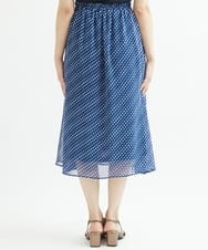 F1HIS03140 MK MICHEL KLEIN(小さいサイズ)(メゾン ドゥ サンク) 【小さいサイズ】チェック柄シフォンロングスカート/丈の長さが選べる/洗える ベージュ