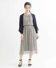 F1HIS03140 MK MICHEL KLEIN(小さいサイズ)(メゾン ドゥ サンク) 【小さいサイズ】チェック柄シフォンロングスカート/丈の長さが選べる/洗える ベージュ