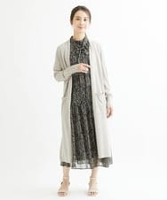 F1HIS04140 MK MICHEL KLEIN(小さいサイズ)(メゾン ドゥ サンク) 【小さいサイズ】ボタニカル柄シフォンスカート/洗える ブラウン