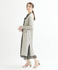 F1HIS04140 MK MICHEL KLEIN(小さいサイズ)(メゾン ドゥ サンク) 【小さいサイズ】ボタニカル柄シフォンスカート/洗える ブラウン