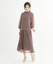 F1HIS05140 MK MICHEL KLEIN(小さいサイズ)(メゾン ドゥ サンク) 【小さいサイズ】幾何柄プリントスカート/丈の長さが選べる/洗える ワイン