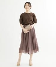 F1HIS05140 MK MICHEL KLEIN(小さいサイズ)(メゾン ドゥ サンク) 【小さいサイズ】幾何柄プリントスカート/丈の長さが選べる/洗える ワイン