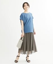F1HIS05140 MK MICHEL KLEIN(小さいサイズ)(メゾン ドゥ サンク) 【小さいサイズ】幾何柄プリントスカート/丈の長さが選べる/洗える ワイン