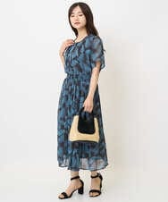 F1HJA08140 MK MICHEL KLEIN(小さいサイズ)(メゾン ドゥ サンク) 【小さいサイズ】リーフ柄シフォンスカート/丈の長さが選べる/洗える/セットアップ対応 アイボリー