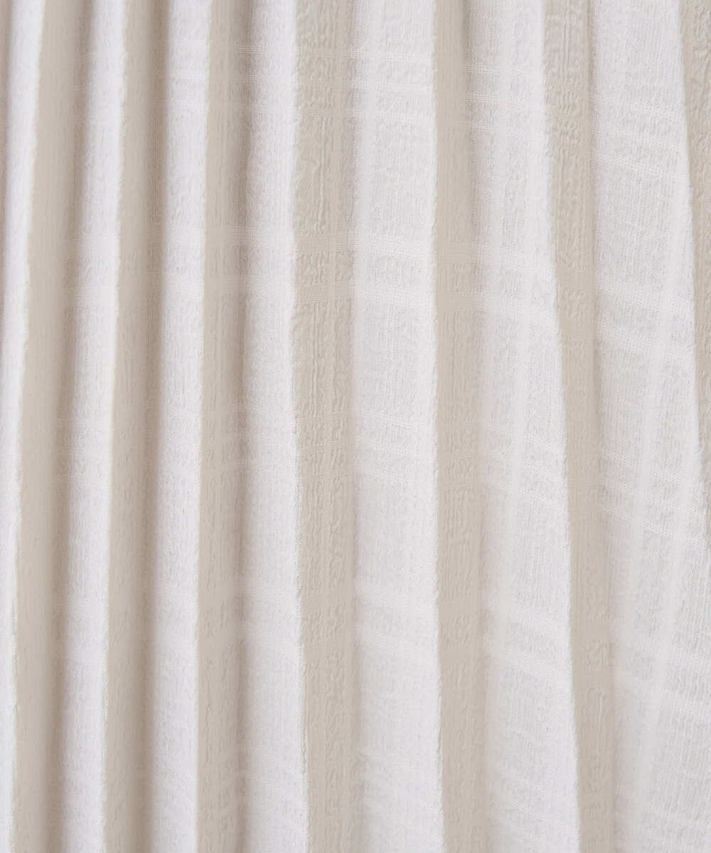 F1HJA71170 MK MICHEL KLEIN(小さいサイズ)(メゾン ドゥ サンク) 【小さいサイズ】楊柳シアーチェックプリーツスカート/洗える/セットアップ対応 ライトグレー