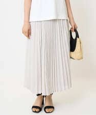 F1HJA71170 MK MICHEL KLEIN(小さいサイズ)(メゾン ドゥ サンク) 【小さいサイズ】楊柳シアーチェックプリーツスカート/洗える/セットアップ対応 ライトグレー