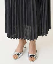 F1HJA71170 MK MICHEL KLEIN(小さいサイズ)(メゾン ドゥ サンク) 【小さいサイズ】楊柳シアーチェックプリーツスカート/洗える/セットアップ対応 ライトグレー