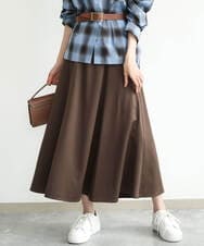 F1HJD30170 MK MICHEL KLEIN(小さいサイズ)(メゾン ドゥ サンク) 【小さいサイズ】[洗える]起毛サテンマーメイドシルエットスカート ブラウン