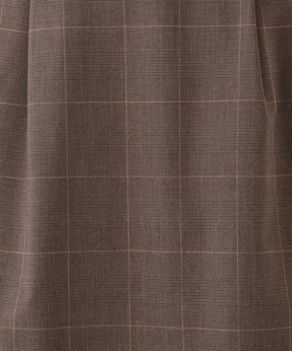F1HJD31160 MK MICHEL KLEIN(小さいサイズ)(メゾン ドゥ サンク) 【小さいサイズ】[洗える]グレンチェック柄タイトスカート ブラウン
