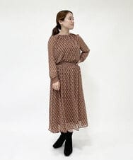 F1HJP07140 MK MICHEL KLEIN(小さいサイズ)(メゾン ドゥ サンク) 【小さいサイズ】クラシカルダイヤ柄シフォンスカート/洗える オレンジ
