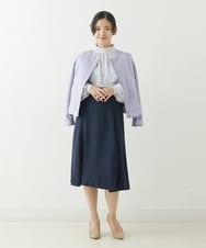 F1HJP39150 MK MICHEL KLEIN(小さいサイズ)(メゾン ドゥ サンク) 【小さいサイズ】セミマーメイドスカート/洗える ネイビー