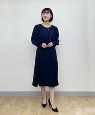 F1HJP39150 MK MICHEL KLEIN(小さいサイズ)(メゾン ドゥ サンク) 【小さいサイズ】セミマーメイドスカート/洗える ネイビー