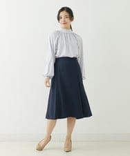 F1HJP39150 MK MICHEL KLEIN(小さいサイズ)(メゾン ドゥ サンク) 【小さいサイズ】セミマーメイドスカート/洗える ネイビー