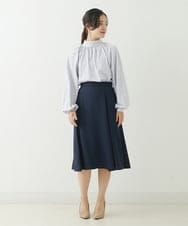 F1HJP39150 MK MICHEL KLEIN(小さいサイズ)(メゾン ドゥ サンク) 【小さいサイズ】セミマーメイドスカート/洗える ネイビー