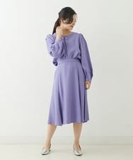 F1HJP39150 MK MICHEL KLEIN(小さいサイズ)(メゾン ドゥ サンク) 【小さいサイズ】セミマーメイドスカート/洗える ネイビー