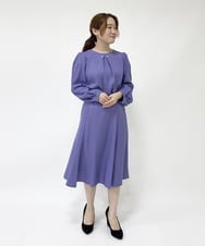 F1HJP39150 MK MICHEL KLEIN(小さいサイズ)(メゾン ドゥ サンク) 【小さいサイズ】セミマーメイドスカート/洗える ネイビー