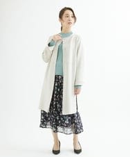 F1HJS07140 MK MICHEL KLEIN(小さいサイズ)(メゾン ドゥ サンク) 【小さいサイズ】アートフラワープリントシフォンスカート/丈の長さが選べる/洗える グリーン