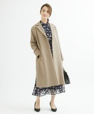 F1HJS07140 MK MICHEL KLEIN(小さいサイズ)(メゾン ドゥ サンク) 【小さいサイズ】アートフラワープリントシフォンスカート/丈の長さが選べる/洗える グリーン