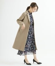 F1HJS07140 MK MICHEL KLEIN(小さいサイズ)(メゾン ドゥ サンク) 【小さいサイズ】アートフラワープリントシフォンスカート/丈の長さが選べる/洗える グリーン