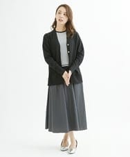 F1HJS32150 MK MICHEL KLEIN(小さいサイズ)(メゾン ドゥ サンク) 【小さいサイズ】ギャザーフレアスカート/洗える オリーブ