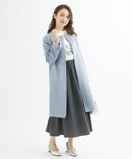 F1HJS32150 MK MICHEL KLEIN(小さいサイズ)(メゾン ドゥ サンク) 【小さいサイズ】ギャザーフレアスカート/洗える オリーブ