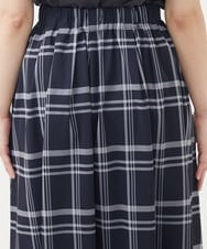 F1HJV28130 MK MICHEL KLEIN(小さいサイズ)(メゾン ドゥ サンク) 【小さいサイズ】リバーシブルチェックスカート/2way仕様/洗える ライトグレー（チェック）×ブラウン