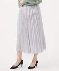 F1HJV29150 MK MICHEL KLEIN(小さいサイズ)(メゾン ドゥ サンク) 【小さいサイズ】レザー調ランダムプリーツスカート/洗える モカ