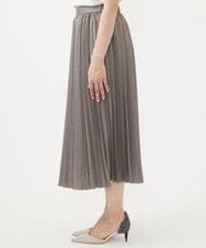 F1HJV29150 MK MICHEL KLEIN(小さいサイズ)(メゾン ドゥ サンク) 【小さいサイズ】レザー調ランダムプリーツスカート/洗える モカ