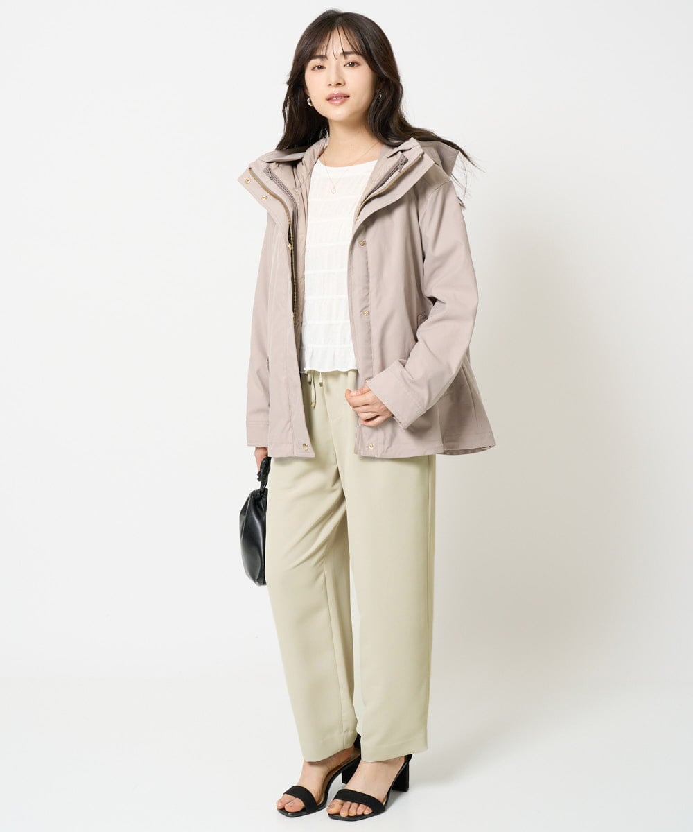 F1JAA35310 MK MICHEL KLEIN(小さいサイズ)(メゾン ドゥ サンク) 【小さいサイズ】ダウンライナー付きマルチwayブルゾン/撥水加工 ベージュ