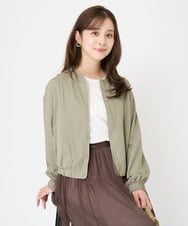 F1JAA36210 MK MICHEL KLEIN(小さいサイズ)(メゾン ドゥ サンク) 【小さいサイズ】シボツイルMA-1ブルゾン/洗える カーキ