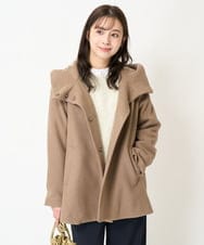 F1JAA42330 MK MICHEL KLEIN(小さいサイズ)(メゾン ドゥ サンク) 【小さいサイズ】ミドル丈メルトンコート モカ