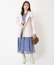 F1JAA42330 MK MICHEL KLEIN(小さいサイズ)(メゾン ドゥ サンク) 【小さいサイズ】ミドル丈メルトンコート モカ