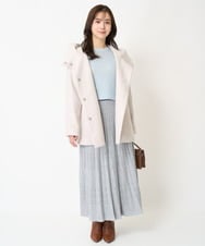 F1JAA42330 MK MICHEL KLEIN(小さいサイズ)(メゾン ドゥ サンク) 【小さいサイズ】ミドル丈メルトンコート モカ