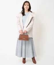 F1JAA42330 MK MICHEL KLEIN(小さいサイズ)(メゾン ドゥ サンク) 【小さいサイズ】ミドル丈メルトンコート モカ
