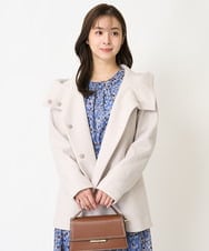 F1JAA42330 MK MICHEL KLEIN(小さいサイズ)(メゾン ドゥ サンク) 【小さいサイズ】ミドル丈メルトンコート モカ