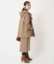 F1JAA42330 MK MICHEL KLEIN(小さいサイズ)(メゾン ドゥ サンク) 【小さいサイズ】ミドル丈メルトンコート モカ