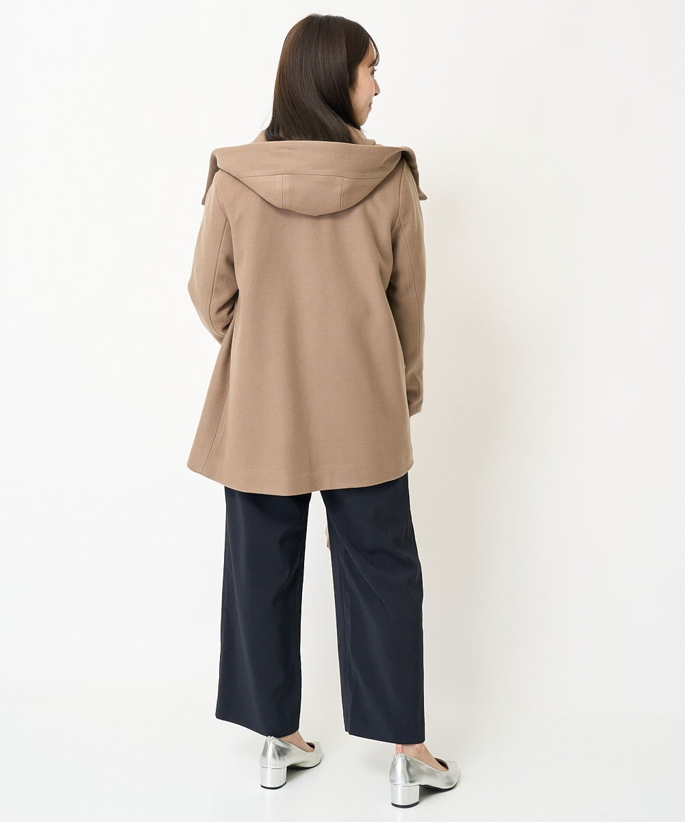 F1JAA42330 MK MICHEL KLEIN(小さいサイズ)(メゾン ドゥ サンク) 【小さいサイズ】ミドル丈メルトンコート モカ
