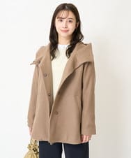 F1JAA42330 MK MICHEL KLEIN(小さいサイズ)(メゾン ドゥ サンク) 【小さいサイズ】ミドル丈メルトンコート モカ