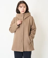 F1JAA42330 MK MICHEL KLEIN(小さいサイズ)(メゾン ドゥ サンク) 【小さいサイズ】ミドル丈メルトンコート モカ