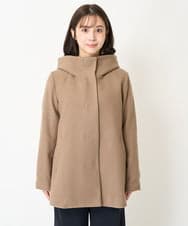 F1JAA42330 MK MICHEL KLEIN(小さいサイズ)(メゾン ドゥ サンク) 【小さいサイズ】ミドル丈メルトンコート モカ